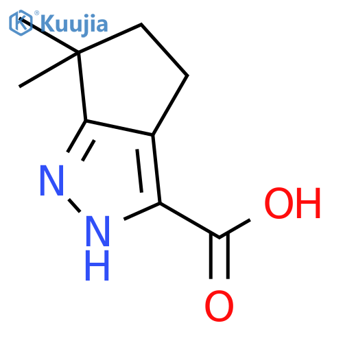 6,6-Dimethyl-1,4,5,6-tetrahydrocyclopentapyrazole-3-carboxylic acid structure