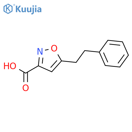 5-(2-phenylethyl)-1,2-oxazole-3-carboxylic acid structure