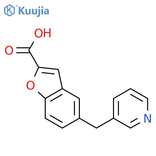 5-(pyridin-3-ylmethyl)-1-benzofuran-2-carboxylic Acid structure