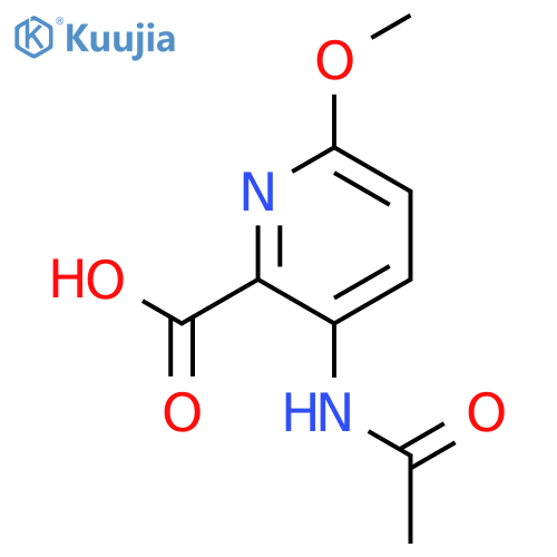 3-acetamido-6-methoxy-2-pyridinecarboxylic Acid structure