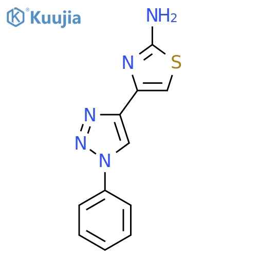 4-(1-phenyl-1H-1,2,3-triazol-4-yl)-1,3-thiazol-2-amine structure