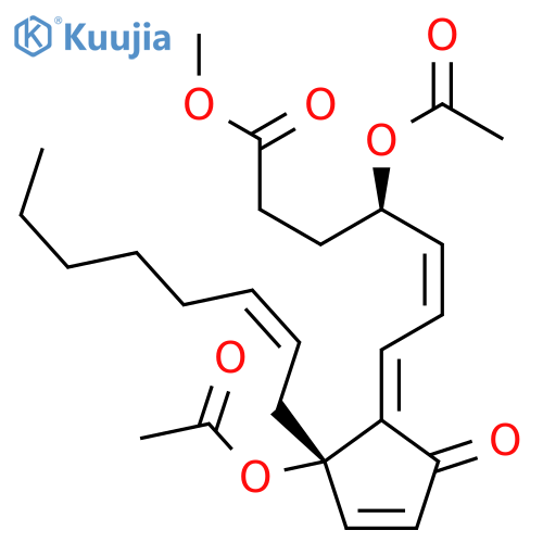 Prosta-5,7,10,14-tetraen-1-oicacid, 4,12-bis(acetyloxy)-9-oxo-, methyl ester, (4R,5Z,7E,12a,14Z)- structure