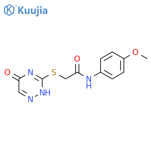 N-(4-methoxyphenyl)-2-(5-oxo-4,5-dihydro-1,2,4-triazin-3-yl)sulfanylacetamide structure
