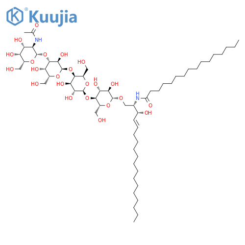Hexadecanamide, N-[(1S,2R,3E)-1-[[[O-2-(acetylamino)-2-deoxy-β-D-galactopyranosyl-(1→3)-O-α-D-galactopyranosyl-(1→4)-O-β-D-galactopyranosyl-(1→4)-β-D-glucopyranosyl]oxy]methyl]-2-hydroxy-3-heptadecen-1-yl]- structure