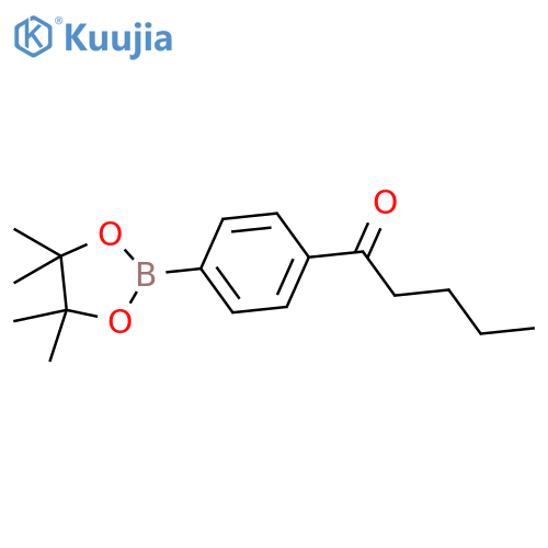 1-Pentanone, 1-[4-(4,4,5,5-tetramethyl-1,3,2-dioxaborolan-2-yl)phenyl]- structure