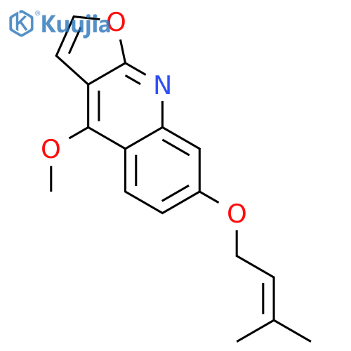 4-methoxy-7-[(3-methylbut-2-en-1-yl)oxy]furo[2,3-b]quinoline structure