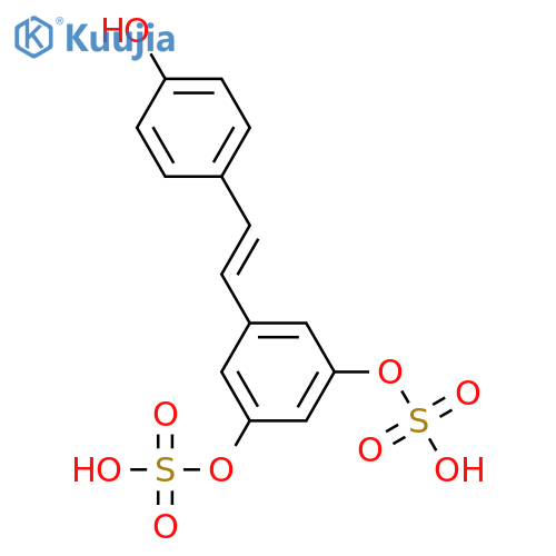 1,3-Benzenediol,5-[(1E)-2-(4-hydroxyphenyl)ethenyl]-, 1,3-bis(hydrogen sulfate) structure