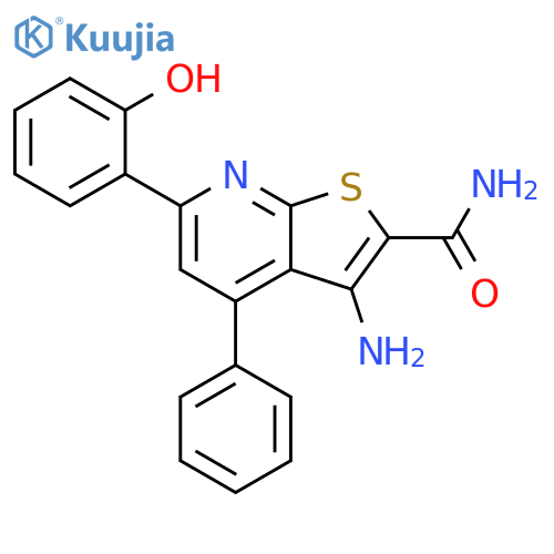 Thieno[2,3-b]pyridine-2-carboxamide,3-amino-6-(2-hydroxyphenyl)-4-phenyl- structure