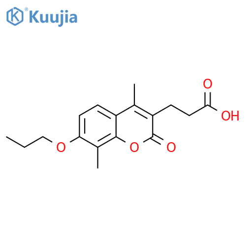 3-(4,8-dimethyl-2-oxo-7-propoxy-2H-chromen-3-yl)propanoic acid structure