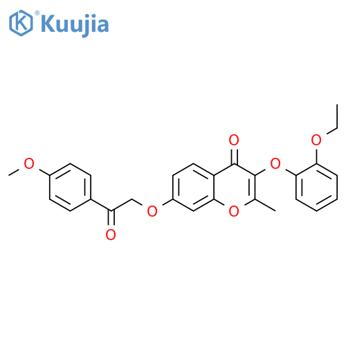 3-(2-ethoxyphenoxy)-7-[2-(4-methoxyphenyl)-2-oxoethoxy]-2-methylchromen-4-one structure