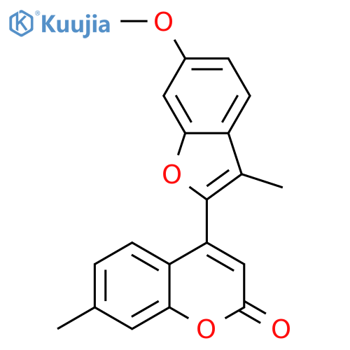 4-(6-methoxy-3-methyl-1-benzofuran-2-yl)-7-methyl-2H-chromen-2-one structure