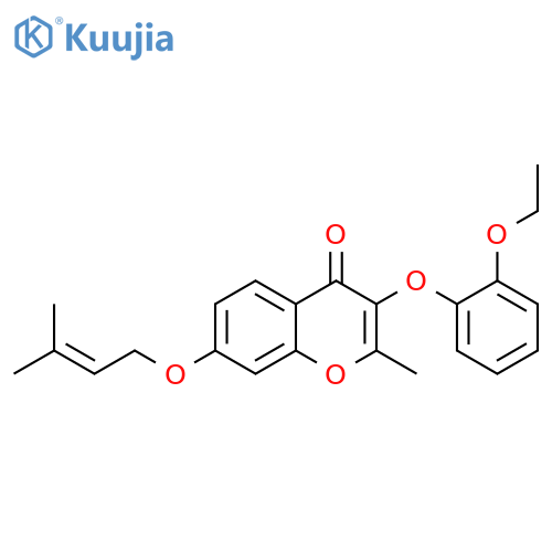 3-(2-ethoxyphenoxy)-2-methyl-7-(3-methylbut-2-enoxy)chromen-4-one structure