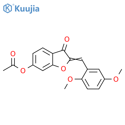 (2Z)-2-(2,5-dimethoxyphenyl)methylidene-3-oxo-2,3-dihydro-1-benzofuran-6-yl acetate structure