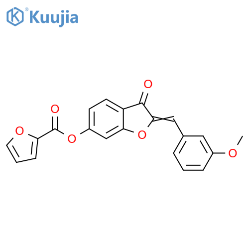 (Z)-2-(3-methoxybenzylidene)-3-oxo-2,3-dihydrobenzofuran-6-yl furan-2-carboxylate structure