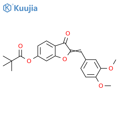 (Z)-2-(3,4-dimethoxybenzylidene)-3-oxo-2,3-dihydrobenzofuran-6-yl pivalate structure