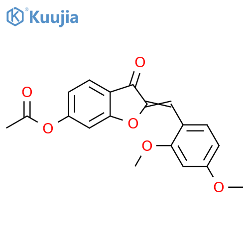 (2Z)-2-(2,4-dimethoxyphenyl)methylidene-3-oxo-2,3-dihydro-1-benzofuran-6-yl acetate structure