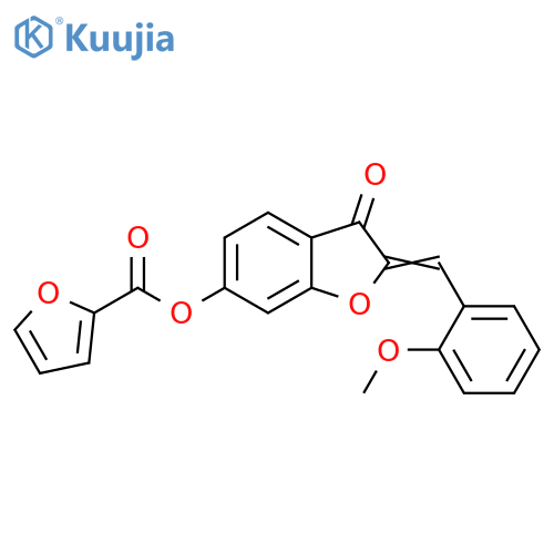 (2Z)-2-(2-methoxyphenyl)methylidene-3-oxo-2,3-dihydro-1-benzofuran-6-yl furan-2-carboxylate structure