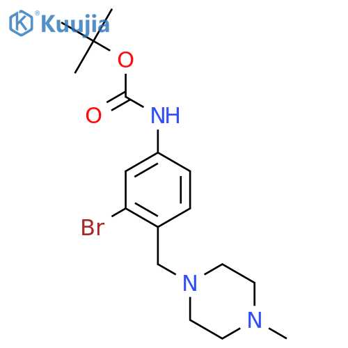 tert-butyl N-{3-bromo-4-(4-methylpiperazin-1-yl)methylphenyl}carbamate structure