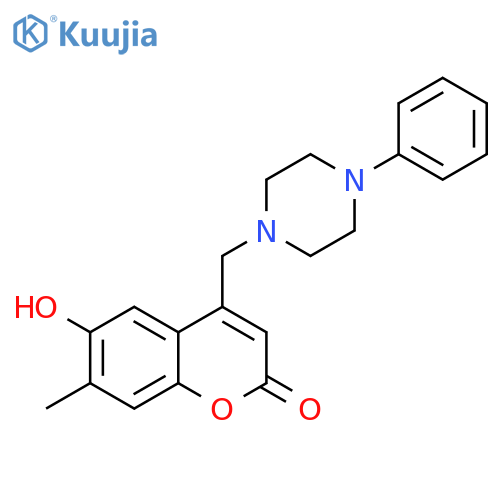 6-hydroxy-7-methyl-4-(4-phenylpiperazin-1-yl)methyl-2H-chromen-2-one structure