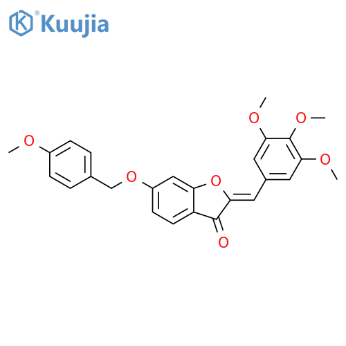 (2Z)-6-(4-methoxyphenyl)methoxy-2-(3,4,5-trimethoxyphenyl)methylidene-2,3-dihydro-1-benzofuran-3-one structure