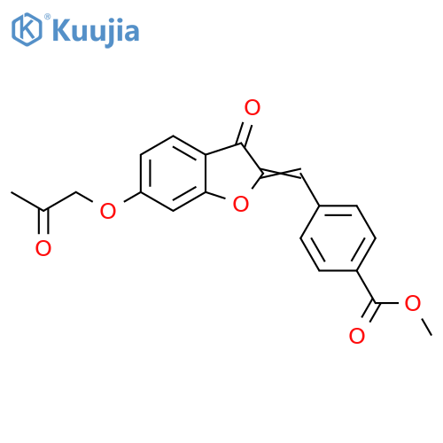methyl 4-{(2Z)-3-oxo-6-(2-oxopropoxy)-2,3-dihydro-1-benzofuran-2-ylidenemethyl}benzoate structure