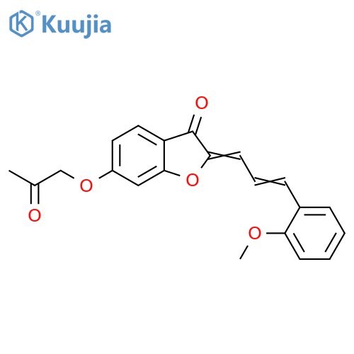 (2Z)-2-[(E)-3-(2-methoxyphenyl)prop-2-enylidene]-6-(2-oxopropoxy)-1-benzofuran-3-one structure