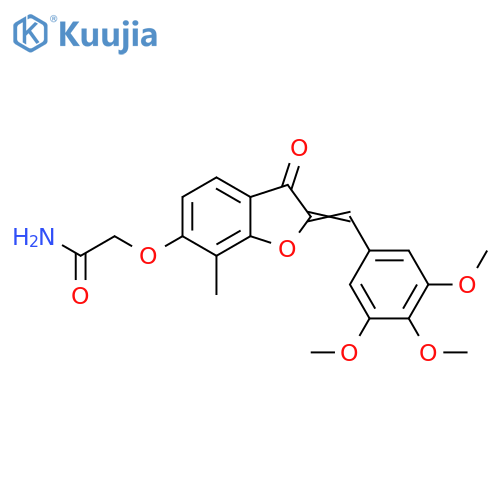 2-{(2Z)-7-methyl-3-oxo-2-(3,4,5-trimethoxyphenyl)methylidene-2,3-dihydro-1-benzofuran-6-yloxy}acetamide structure