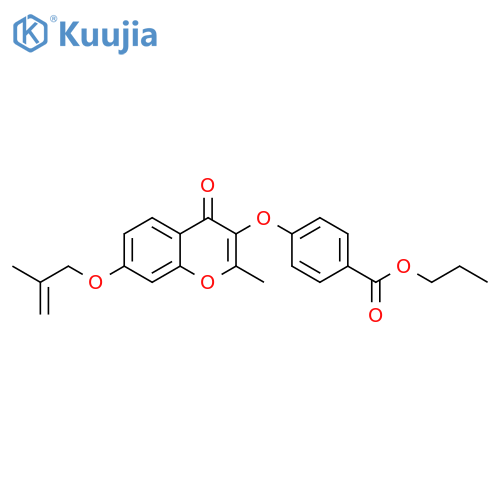 propyl 4-({2-methyl-7-[(2-methylprop-2-en-1-yl)oxy]-4-oxo-4H-chromen-3-yl}oxy)benzoate structure