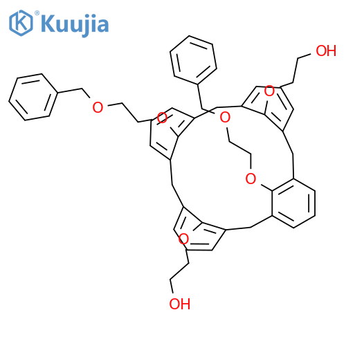 Ethanol, 2,2'-[[26,28-bis[2-(phenylmethoxy)ethoxy]pentacyclo[19.3.1.13,7.19,13.115,19]octacosa-1(25),3,5,7(28),9,11,13(27),15,17,19(26),21,23-dodecaene-25,27-diyl]bis(oxy)]bis- structure