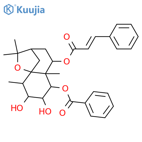 1,2,3,9-Tetrahydroxydihydro-β-agarofuran; (1α,2β,3β,9β)-form, 9-Cinnamoyl(E-), 1-benzoyl structure