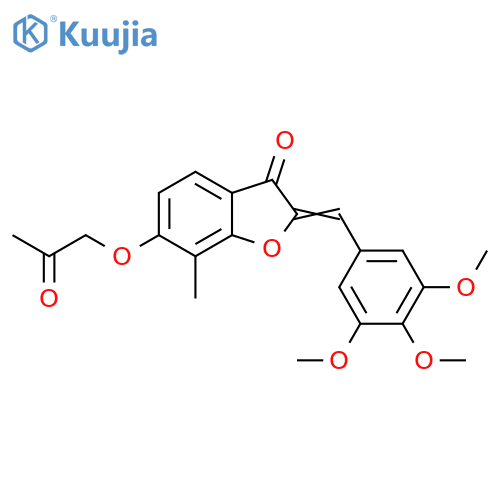 (2Z)-7-methyl-6-(2-oxopropoxy)-2-(3,4,5-trimethoxyphenyl)methylidene-2,3-dihydro-1-benzofuran-3-one structure