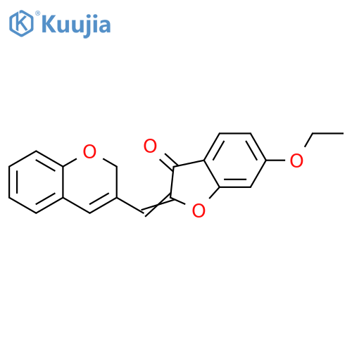 (2Z)-2-(2H-chromen-3-yl)methylidene-6-ethoxy-2,3-dihydro-1-benzofuran-3-one structure