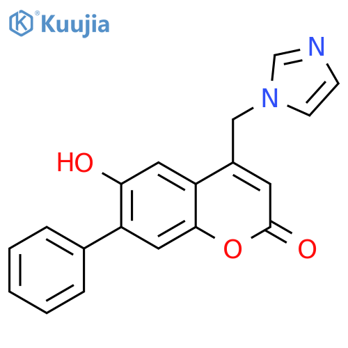 6-hydroxy-4-(1H-imidazol-1-yl)methyl-7-phenyl-2H-chromen-2-one structure
