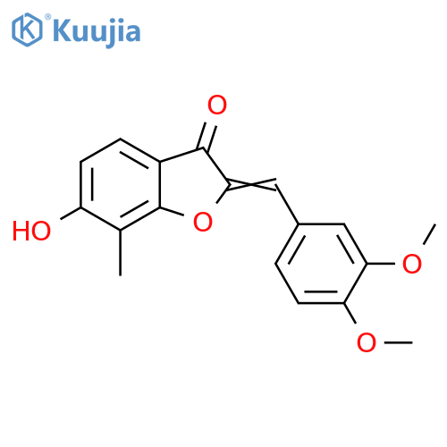 (2Z)-2-(3,4-dimethoxyphenyl)methylidene-6-hydroxy-7-methyl-2,3-dihydro-1-benzofuran-3-one structure