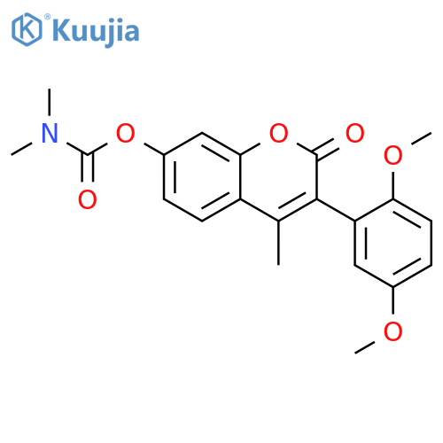 3-(2,5-dimethoxyphenyl)-4-methyl-2-oxo-2H-chromen-7-yl N,N-dimethylcarbamate structure
