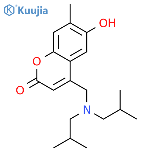 4-{bis(2-methylpropyl)aminomethyl}-6-hydroxy-7-methyl-2H-chromen-2-one structure
