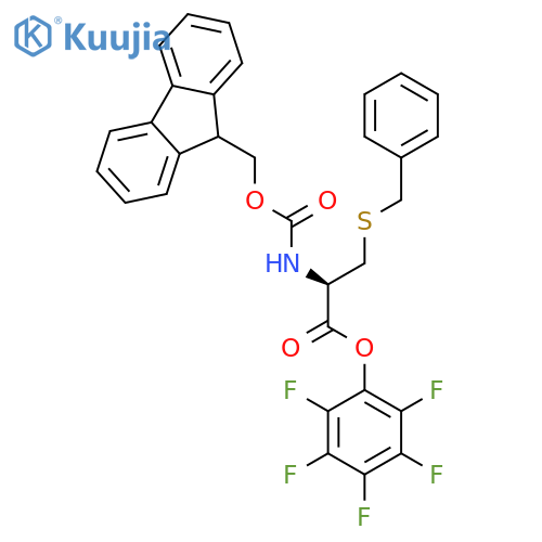 L-Cysteine,N-[(9H-fluoren-9-ylmethoxy)carbonyl]-S-(phenylmethyl)-, pentafluorophenyl ester(9CI) structure