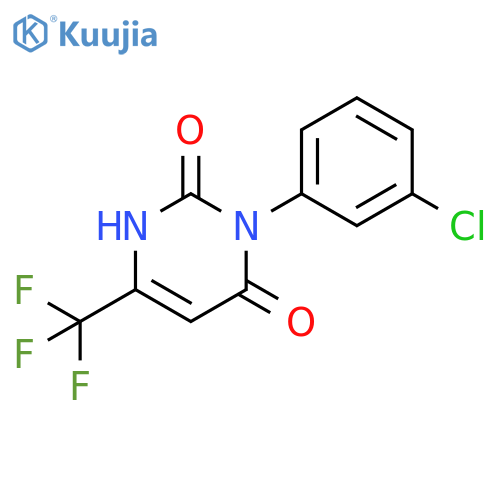 3-(3-chlorophenyl)-6-(trifluoromethyl)-1,2,3,4-tetrahydropyrimidine-2,4-dione structure