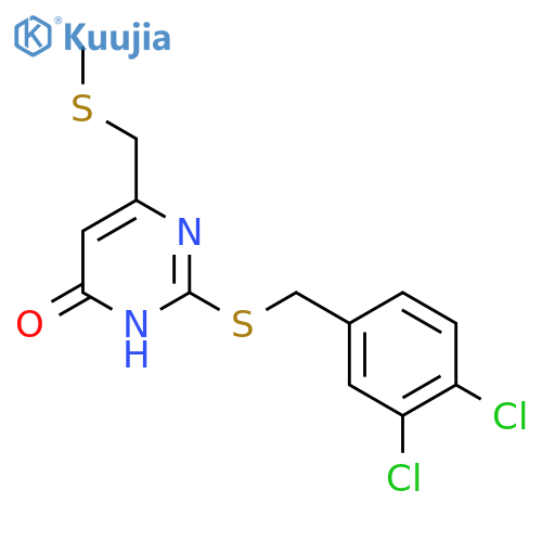 2-{[(3,4-dichlorophenyl)methyl]sulfanyl}-6-[(methylsulfanyl)methyl]pyrimidin-4-ol structure