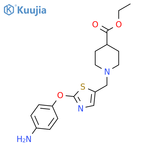 Ethyl 1-{[2-(4-aminophenoxy)-1,3-thiazol-5-yl]methyl}-4-piperidinecarboxylate structure