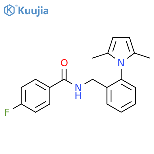 N-{[2-(2,5-dimethyl-1H-pyrrol-1-yl)phenyl]methyl}-4-fluorobenzamide structure