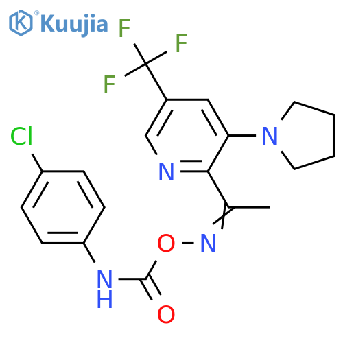 2-(([(4-CHLOROANILINO)CARBONYL]OXY)ETHANIMIDOYL)-3-(1-PYRROLIDINYL)-5-(TRIFLUOROMETHYL)PYRIDINE structure