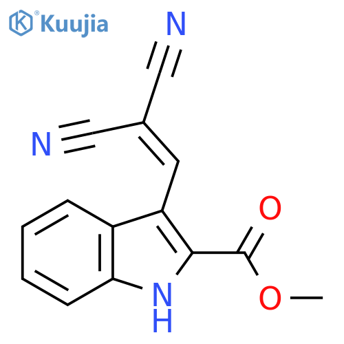 Methyl 3-(2,2-dicyanoeth-1-en-1-yl)-1H-indole-2-carboxylate structure
