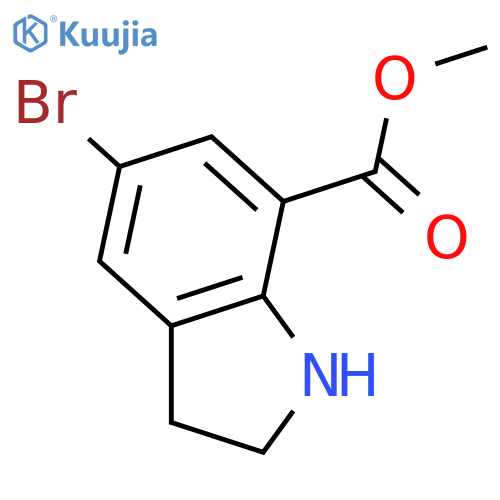 methyl 5-bromo-2,3-dihydro-1H-indole-7-carboxylate structure