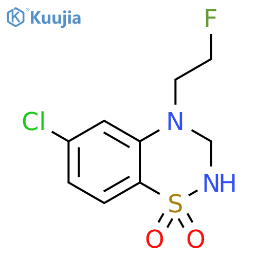 2H-1,2,4-Benzothiadiazine, 6-chloro-4-(2-fluoroethyl)-3,4-dihydro-,1,1-dioxide structure