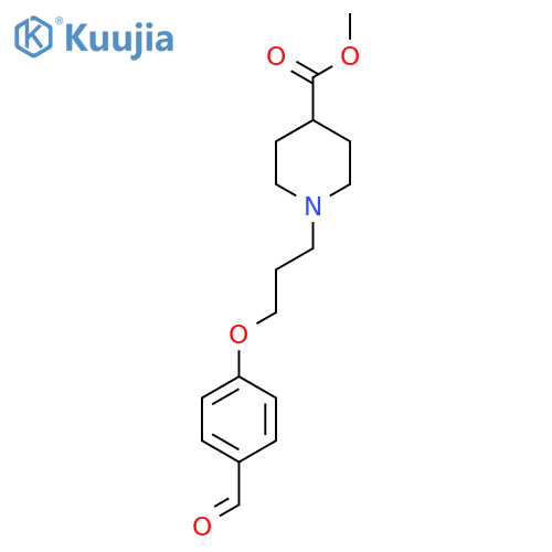 Methyl 1-[3-(4-formylphenoxy)propyl]piperidine-4-carboxylate structure