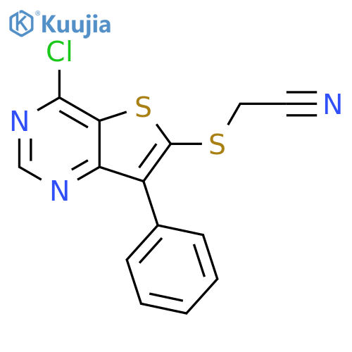 2-(4-Chloro-7-phenylthieno3,2-dpyrimidin-6-yl)sulfanylacetonitrile structure