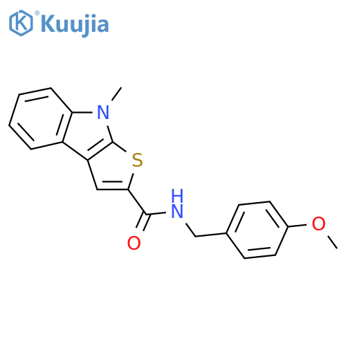 N-[(4-Methoxyphenyl)methyl]-8-methyl-8H-thieno[2,3-b]indole-2-carboxamide structure
