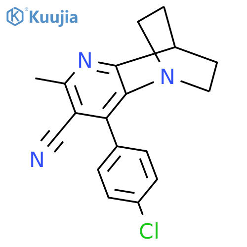 3-(4-Chlorophenyl)-5-methyl-1,6-diazatricyclo[6.2.2.0^{2,7}]dodeca-2(7),3,5-triene-4-carbonitrile structure