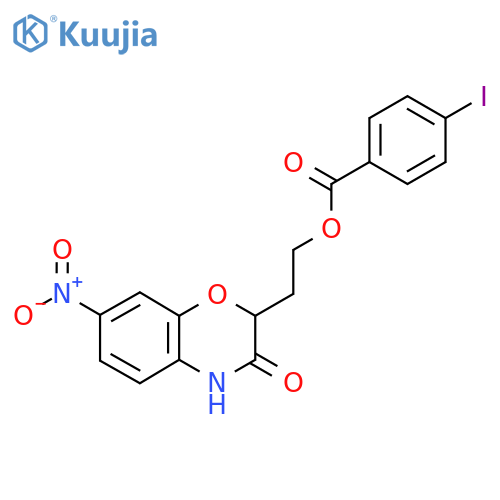 2-(7-Nitro-3-oxo-3,4-dihydro-2H-1,4-benzoxazin-2-yl)ethyl 4-iodobenzoate structure